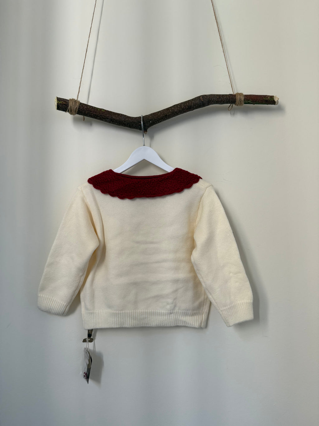 Strawberry Jacquard Girls Cardigan