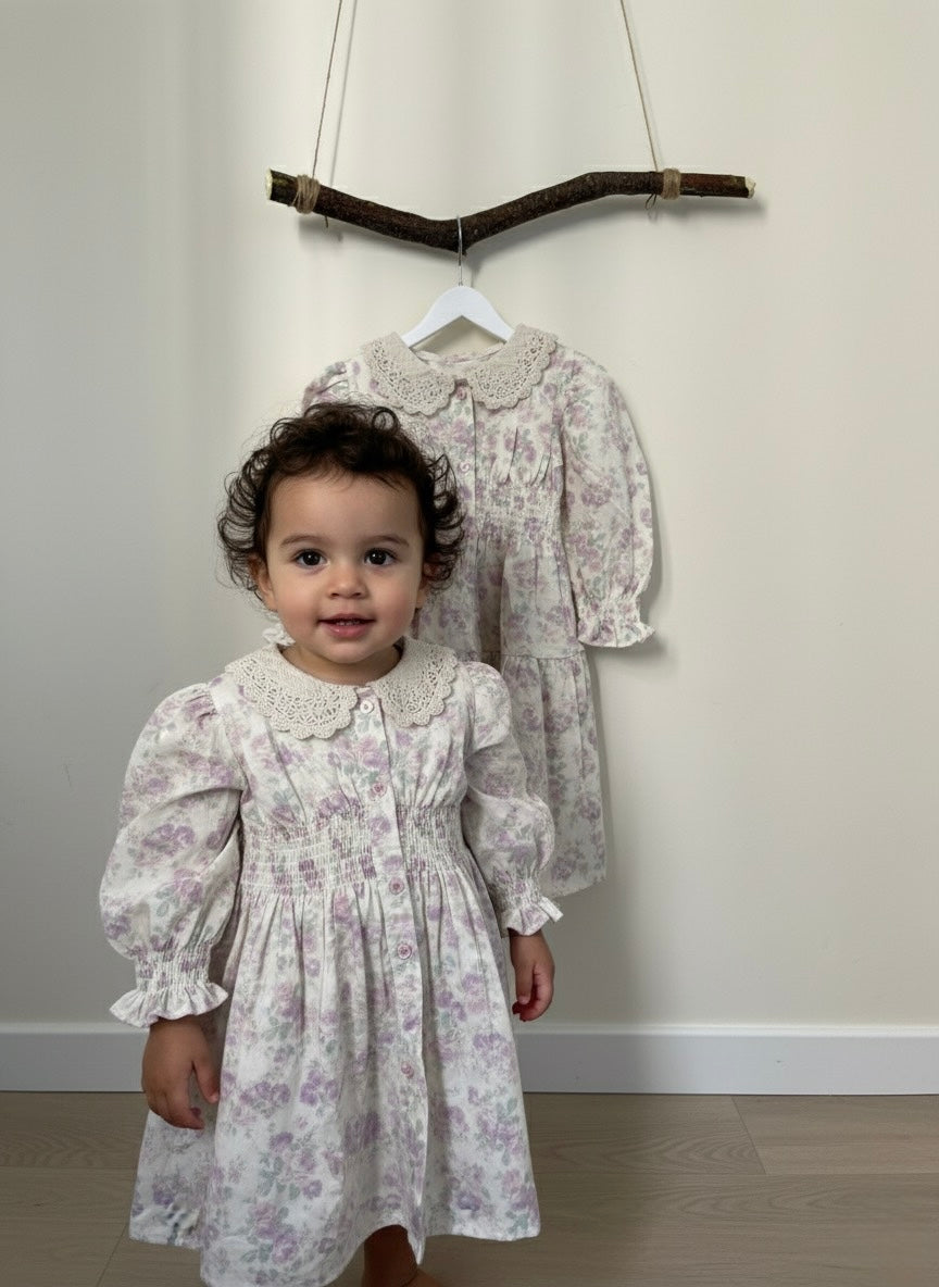 Purple Floral Girls' Dress