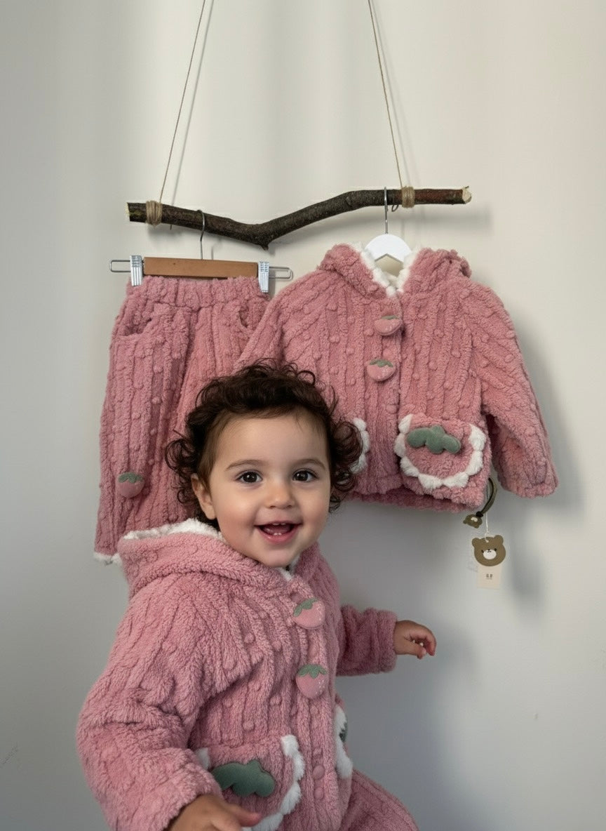 Children's Strawberry Pajamas 2-Piece Set