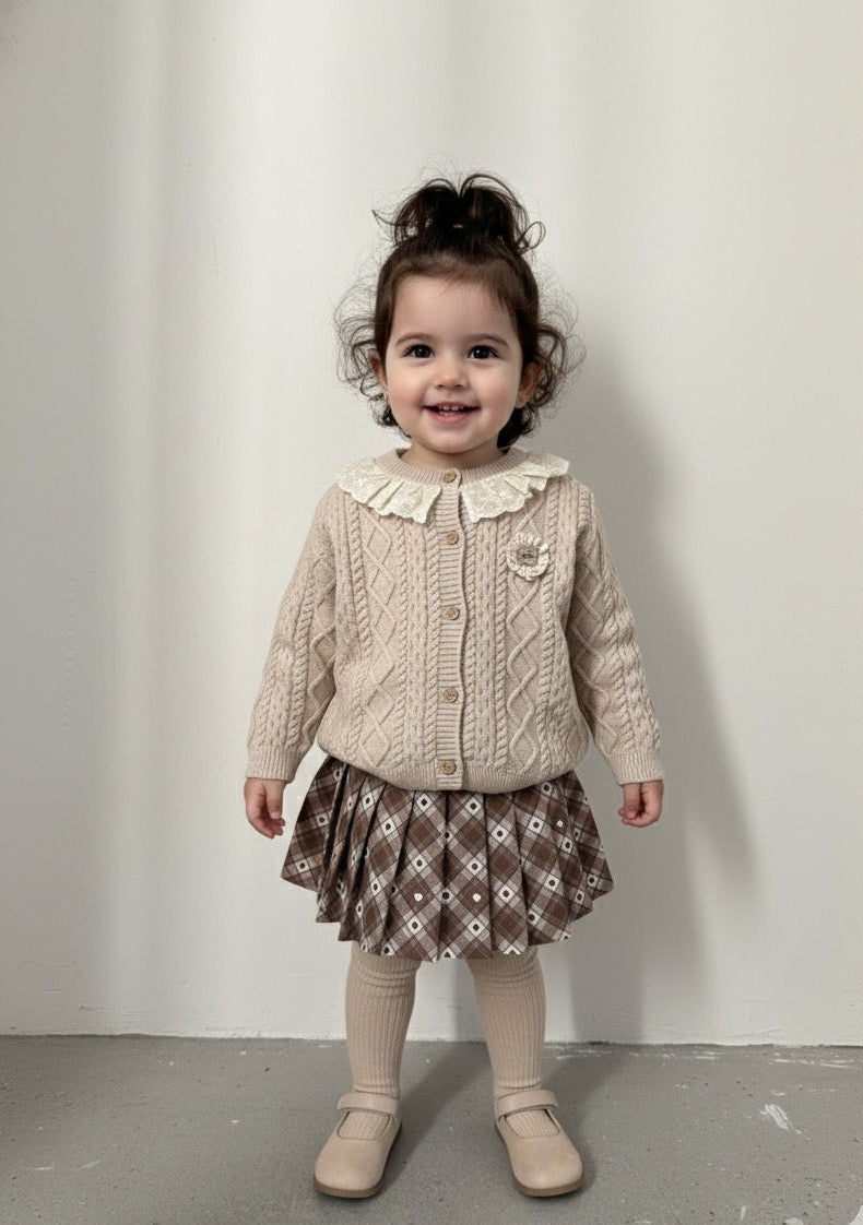 Toddler Girls Sweater with Lace
