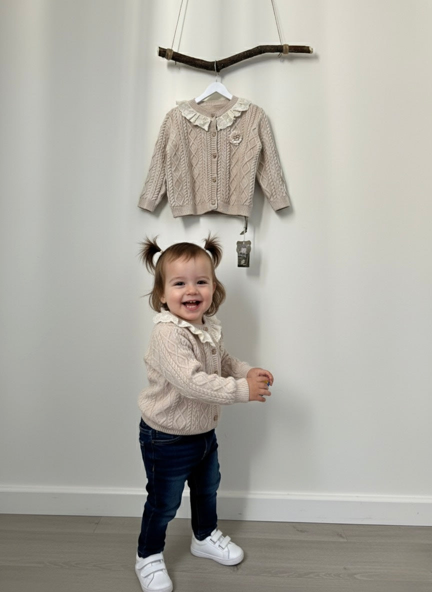Toddler Girls Sweater with Lace