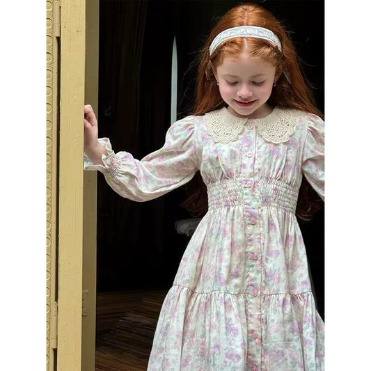 Purple Floral Girls' Dress
