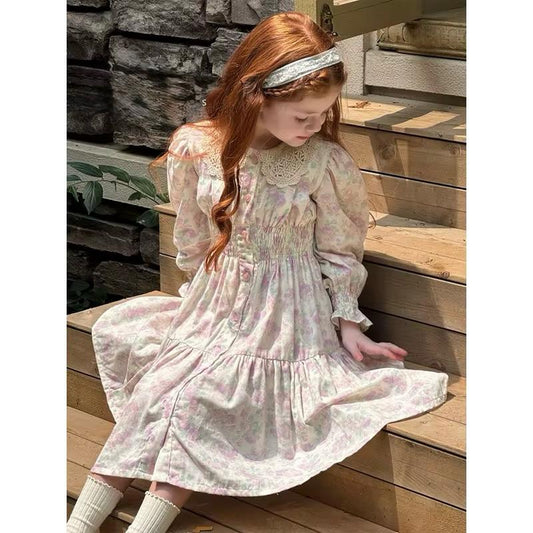 Purple Floral Girls' Dress
