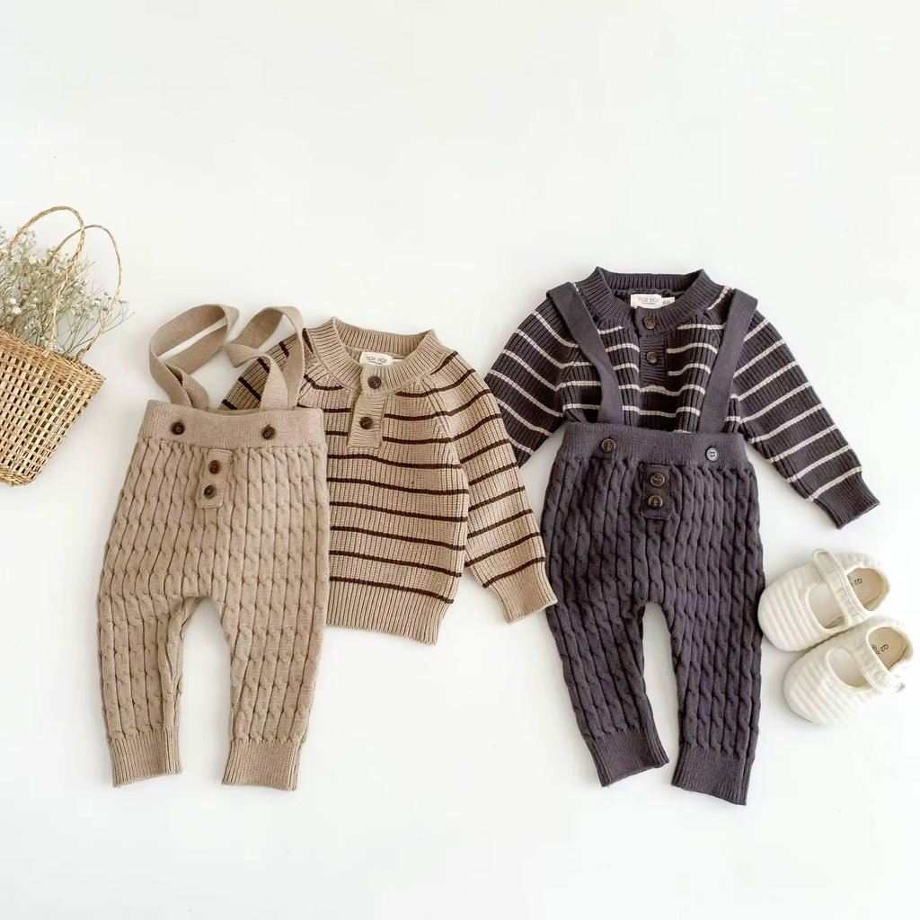 Striped Knitted Infant Suit