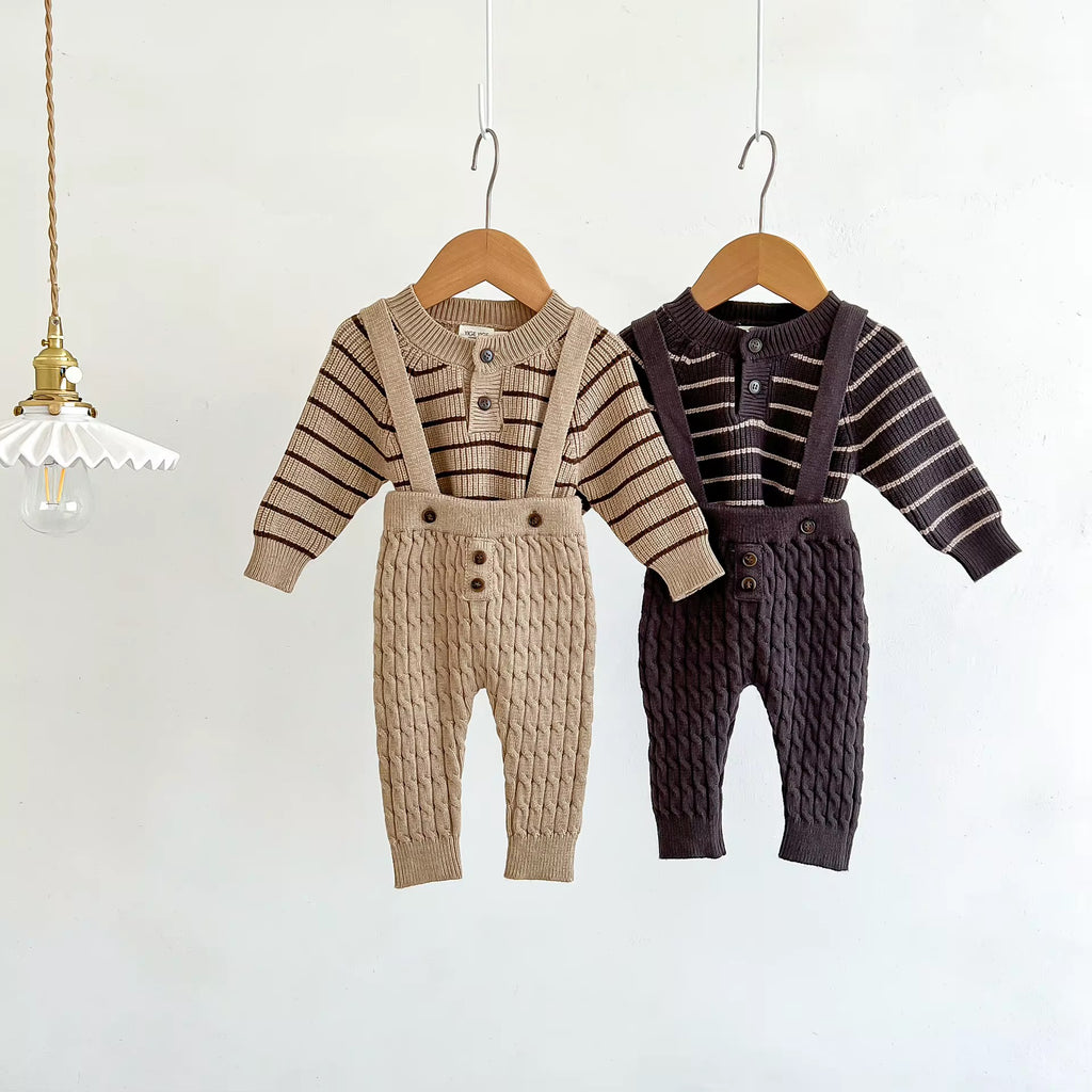 Striped Knitted Infant Suit