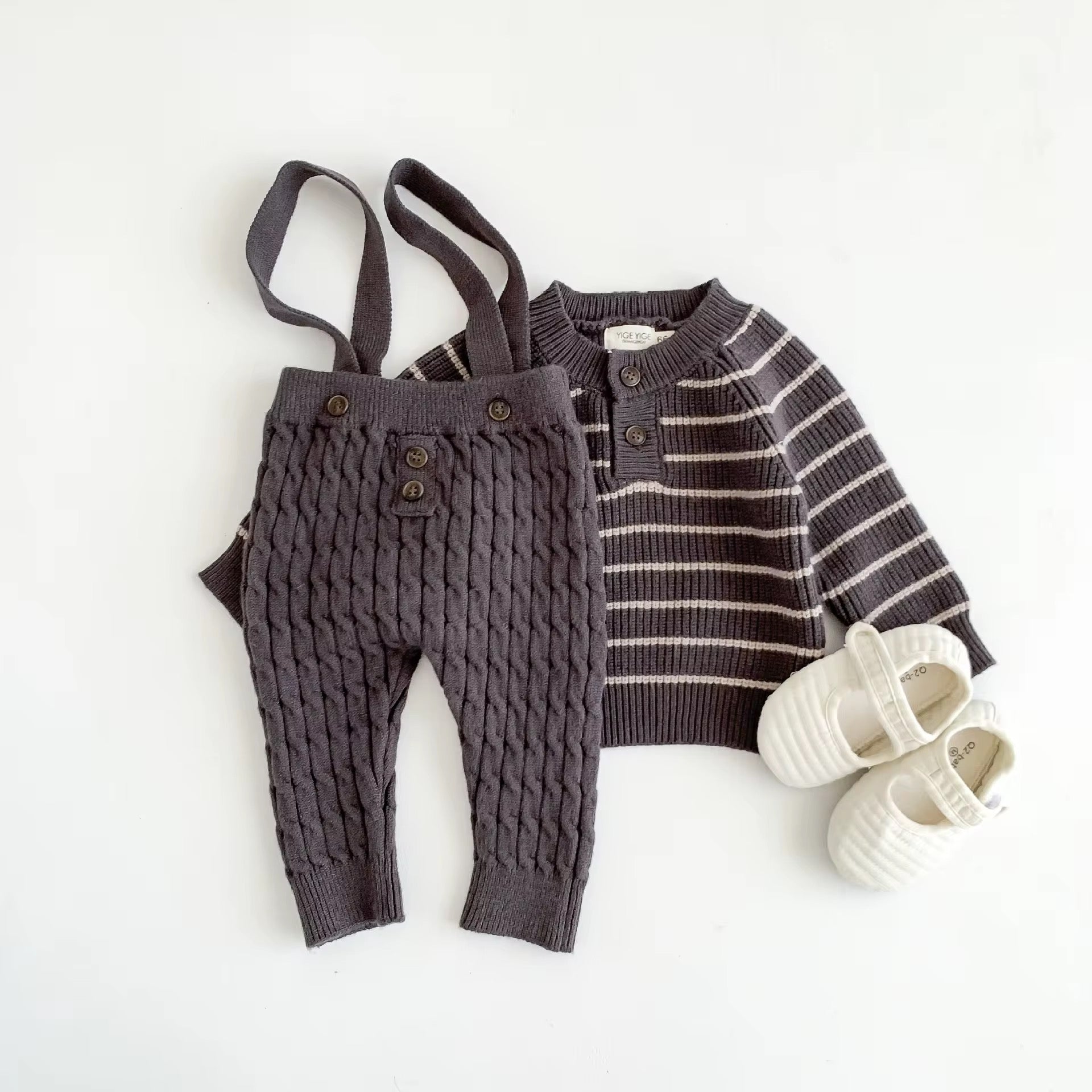 Striped Knitted Infant Suit