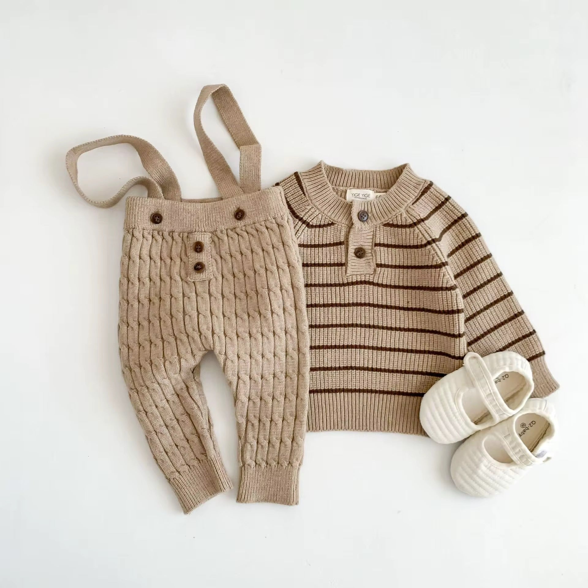 Striped Knitted Infant Suit