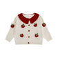 Strawberry Jacquard Girls Cardigan