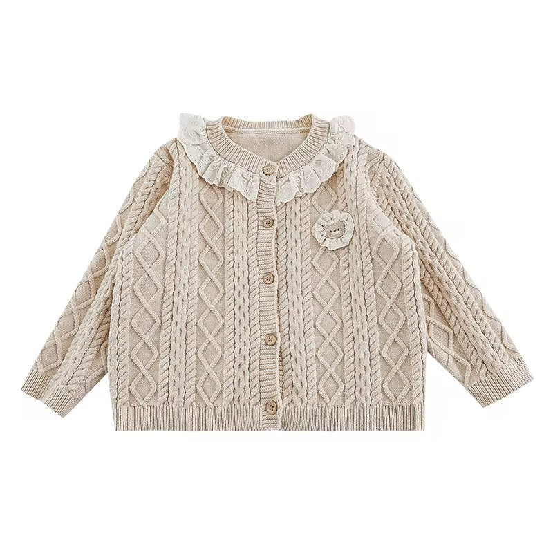 Toddler Girls Sweater with Lace