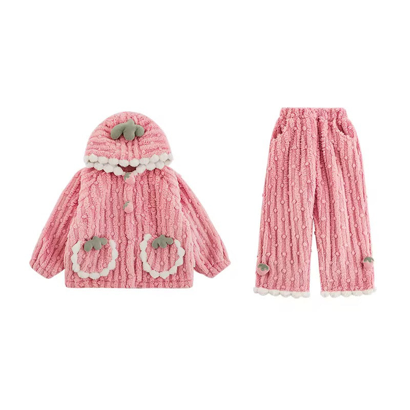 Children's Strawberry Pajamas 2-Piece Set